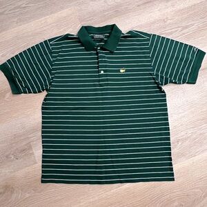 Masters Augusta Golf Men’s polo green with white stripes large